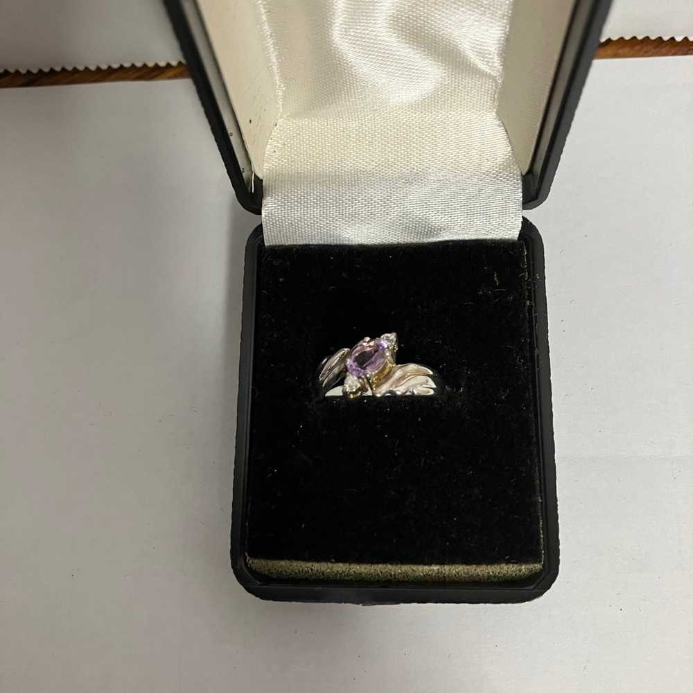 HSN Designer Ring Genuine Amethyst Sterling Silve… - image 8