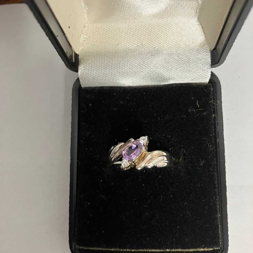 HSN Designer Ring Genuine Amethyst Sterling Silve… - image 9