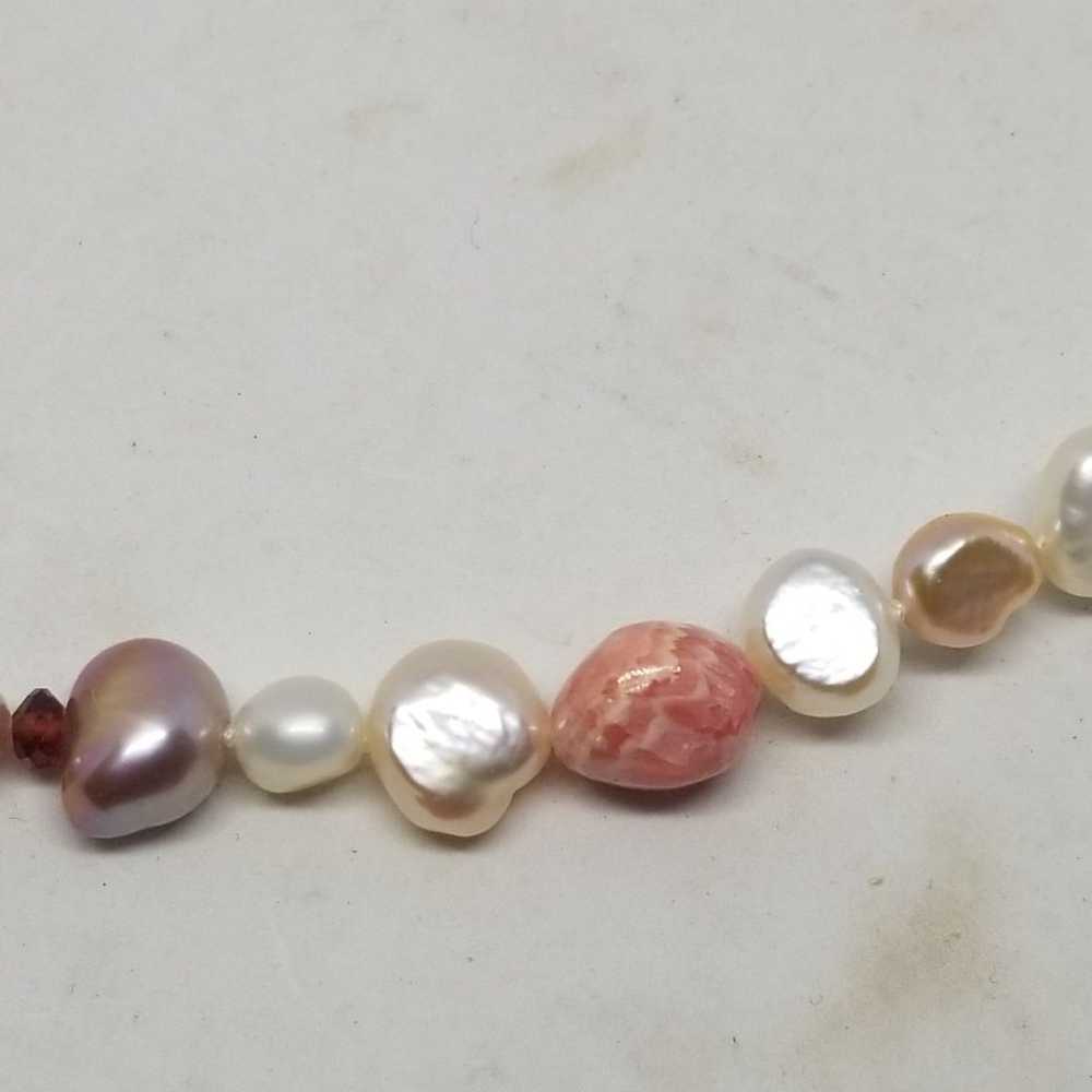 VTG925 Honora Pearl & Gemstone Necklace - image 2