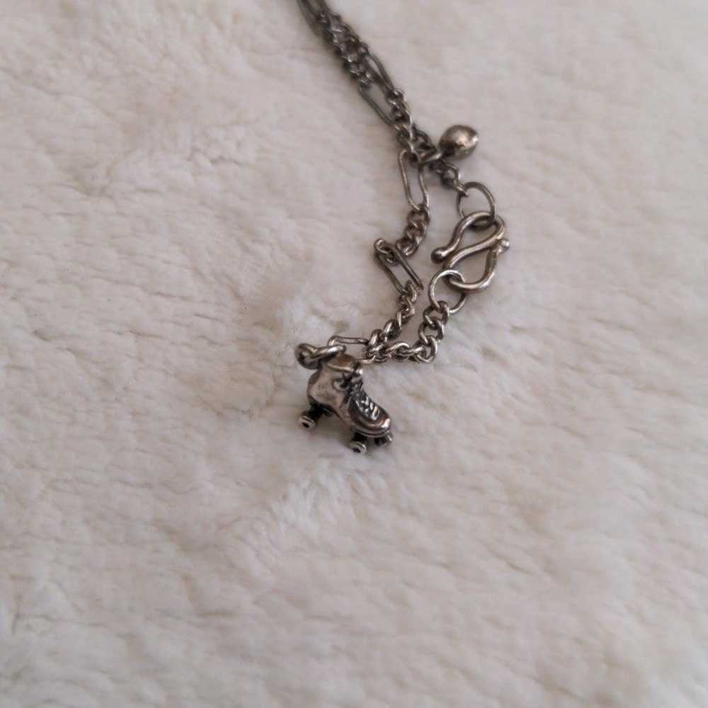 Sterling Silver Rollerskate Charm Bracelet - image 4