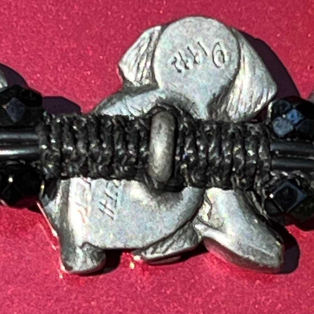 Vintage Danforth Pewter Black Glass Beads Puppy D… - image 5