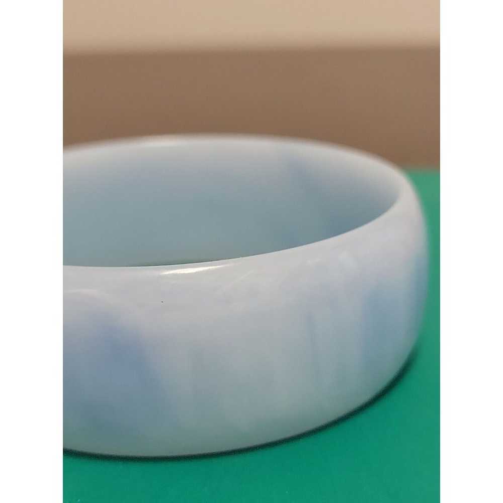 Vintage Baby Blue Smooth Swirled Lucite Chunky Pl… - image 3