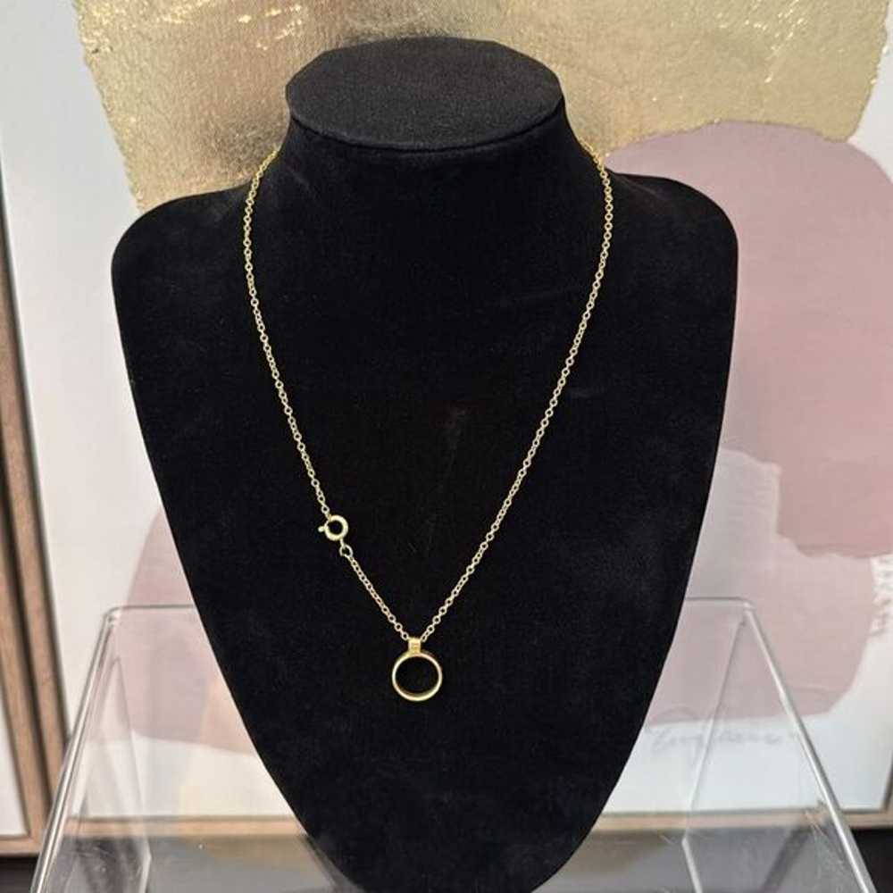 Vintage Gold Tone Delicate Layering Round O Penda… - image 1