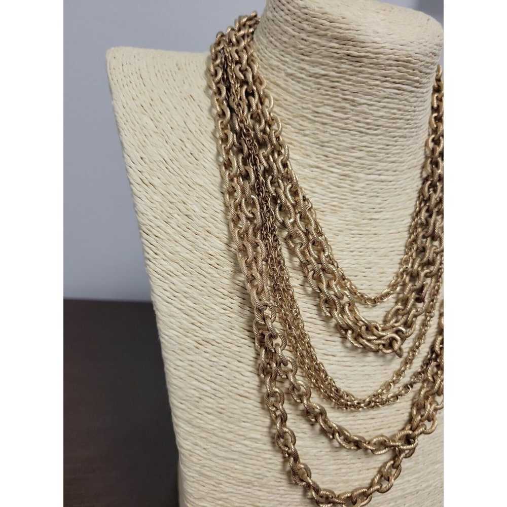 Guess Brand Gold Tone Multi Strand Chunky Stateme… - image 4