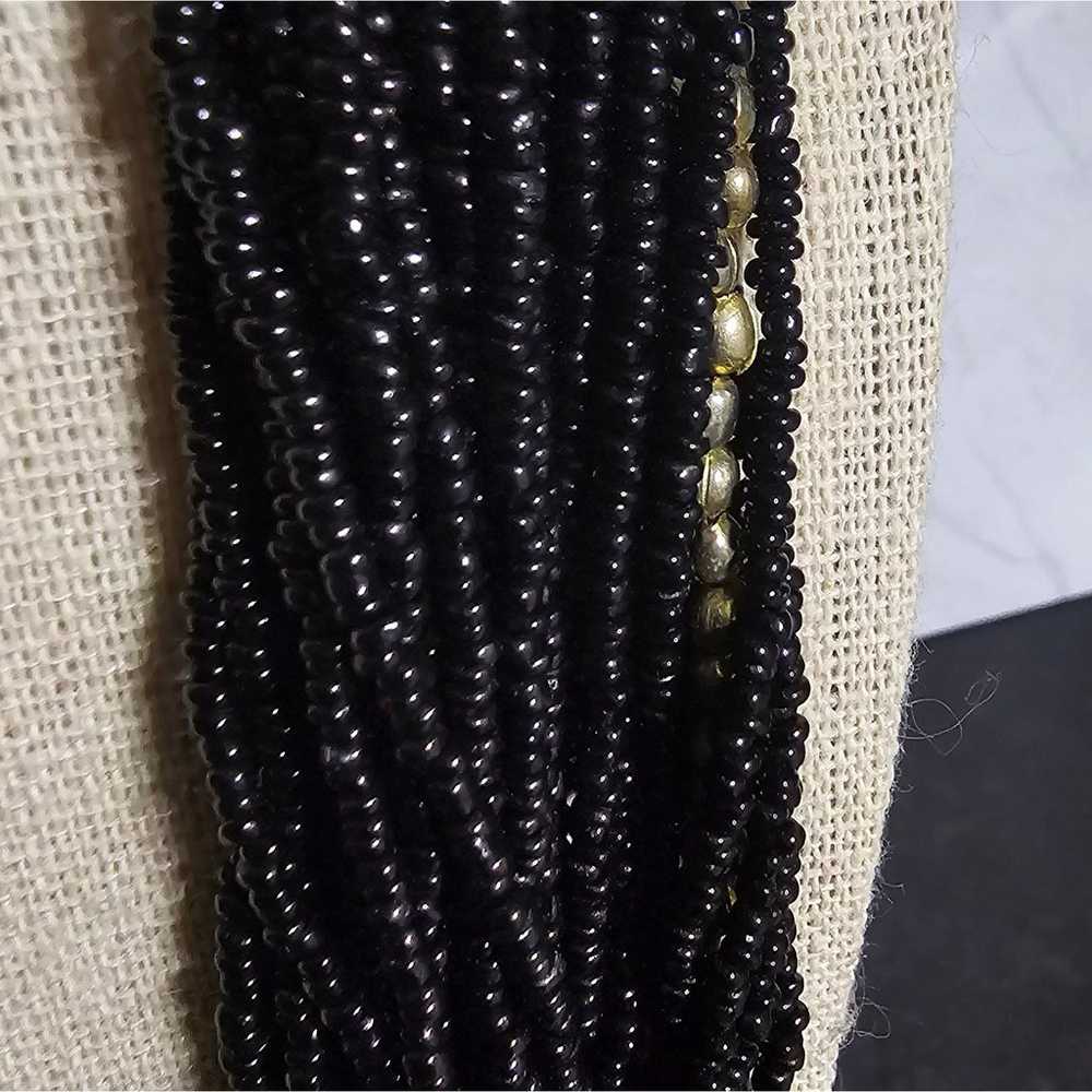 VINTAGE 1990s seed bead multistrand necklace with… - image 4