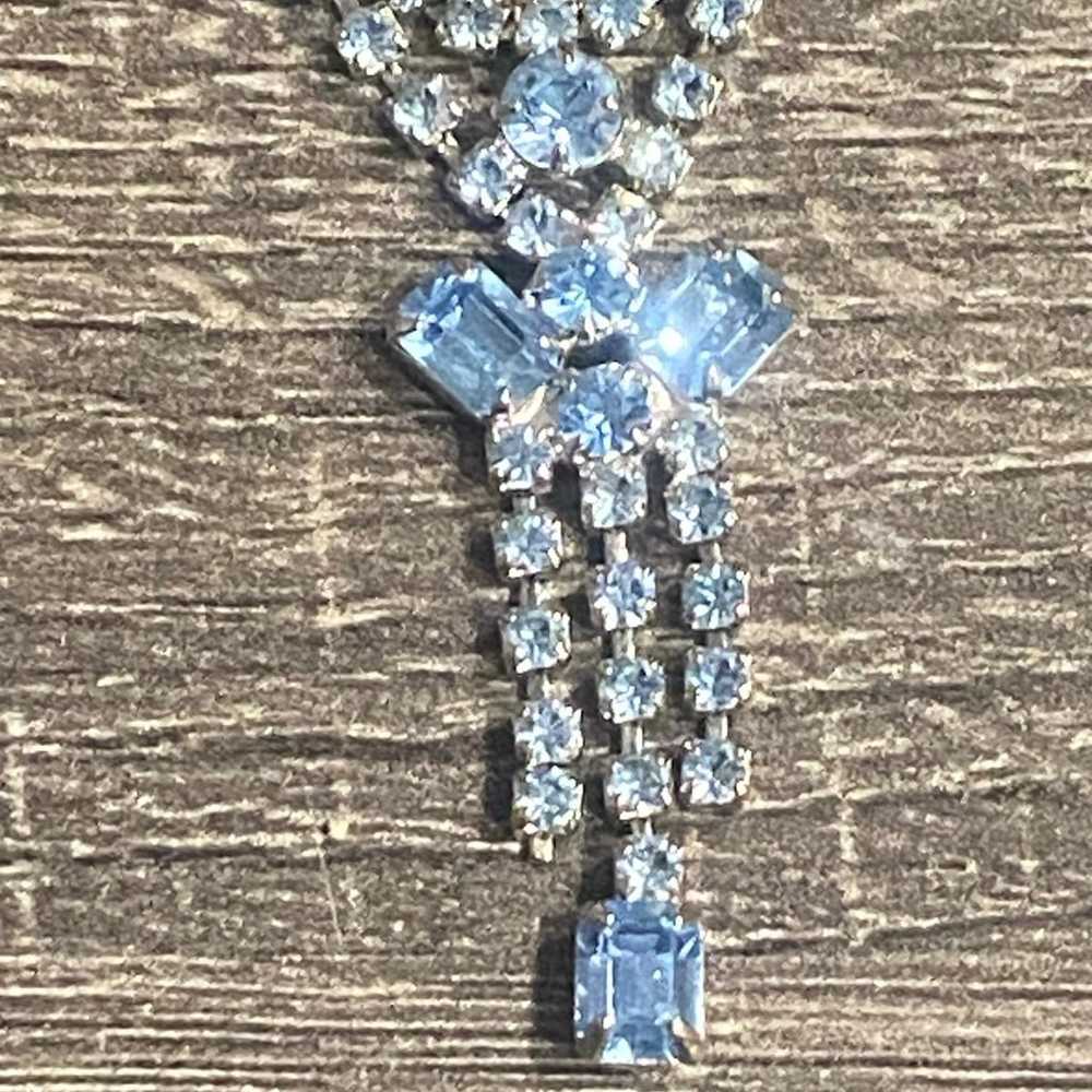 Vintage Beautiful Blue Rhinestone  Necklace/Choker - image 1