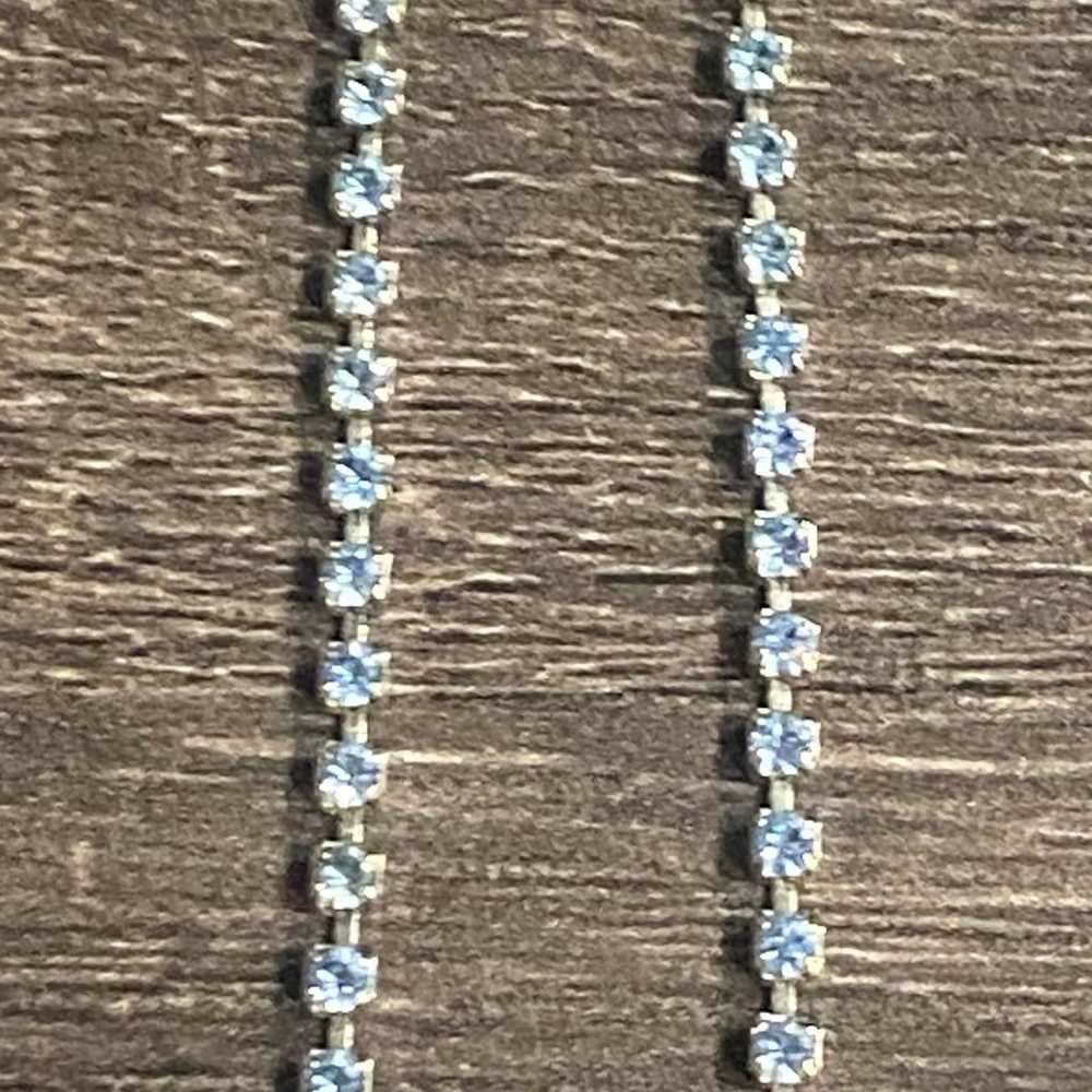 Vintage Beautiful Blue Rhinestone  Necklace/Choker - image 6