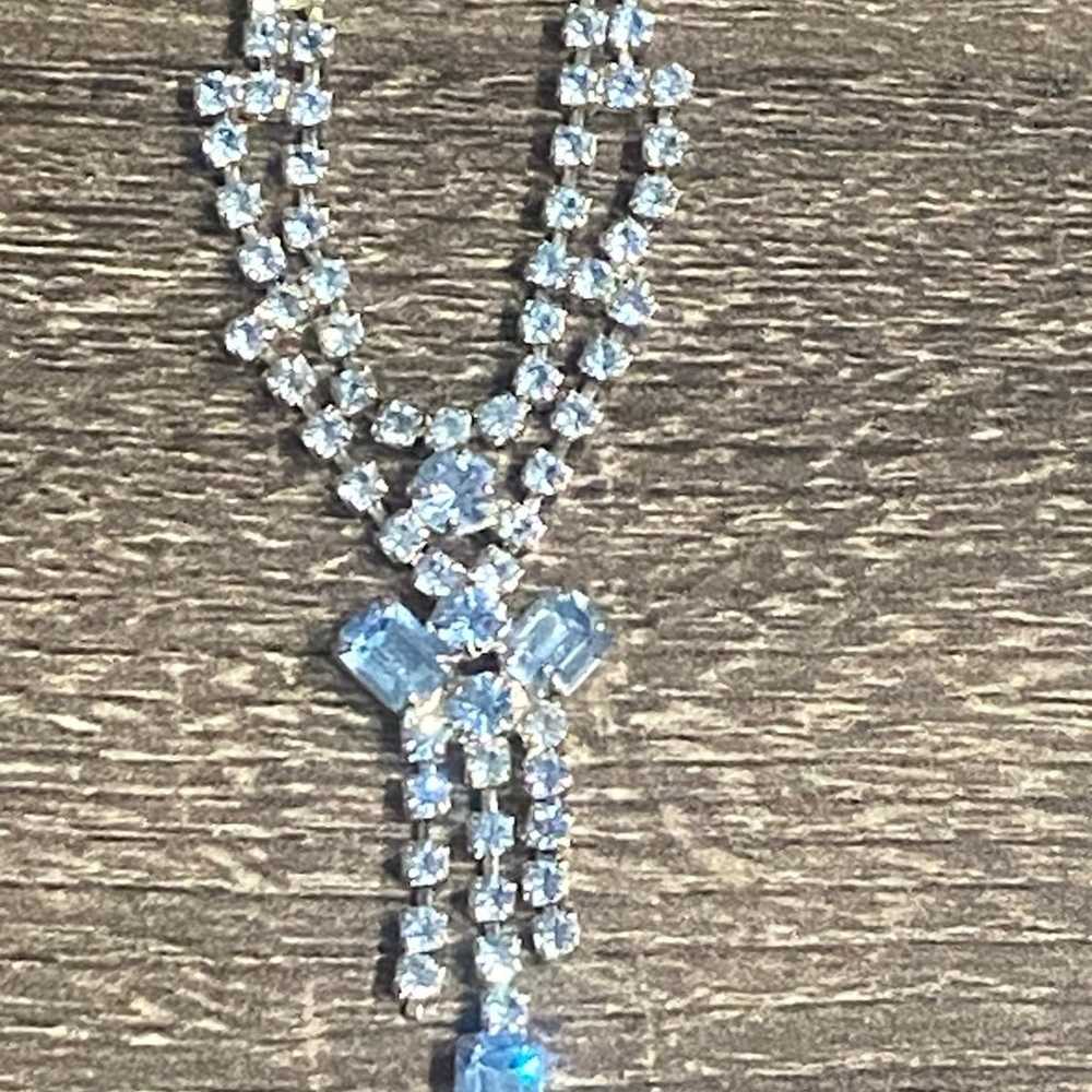 Vintage Beautiful Blue Rhinestone  Necklace/Choker - image 7