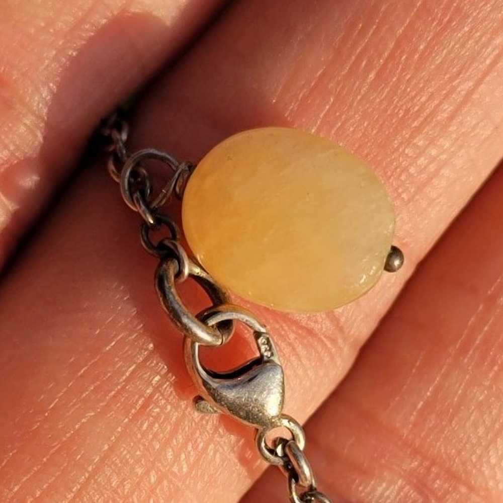 Vintage 925 sterling silver delicate yellow agate… - image 3