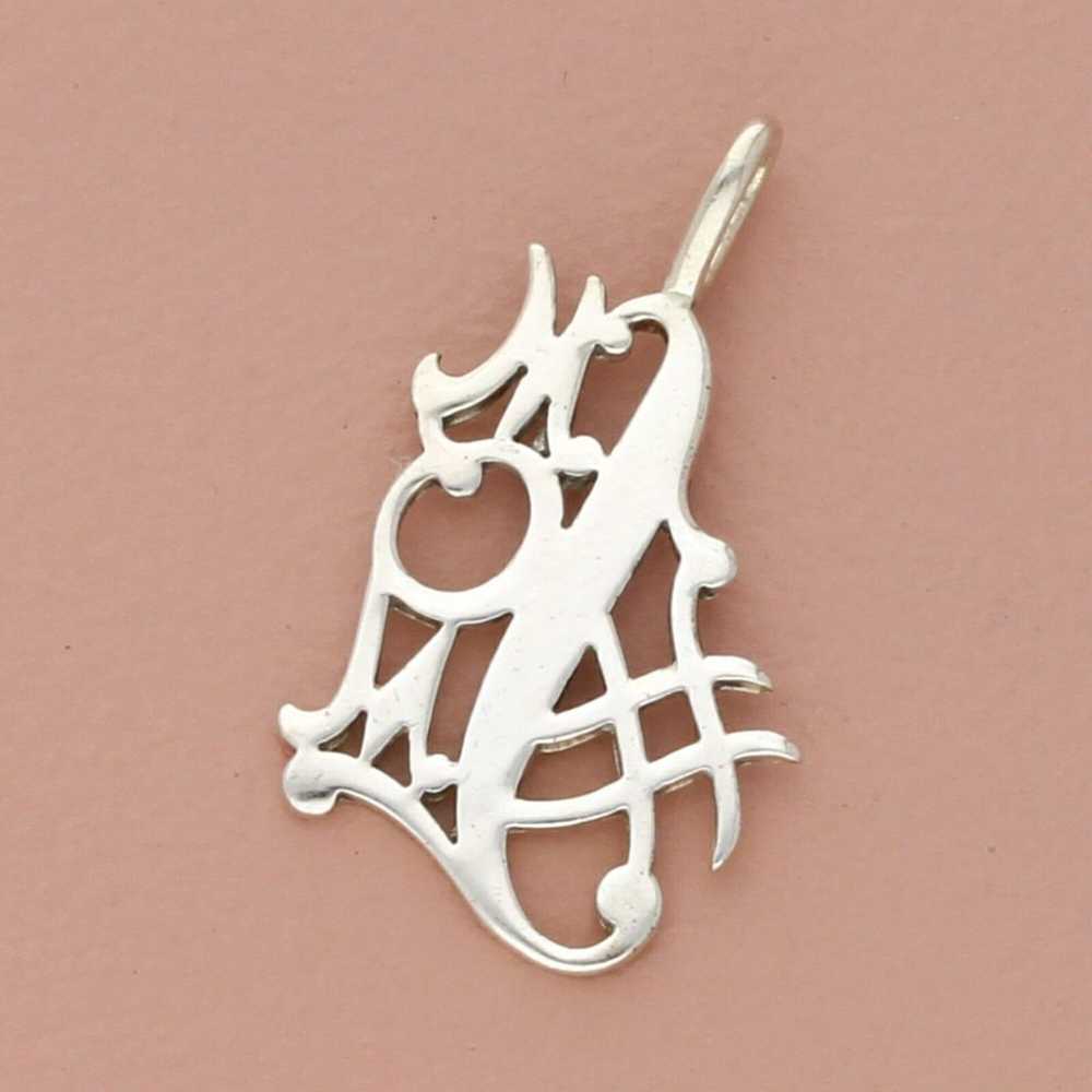 sterling silver vintage number one mom pendant - image 1