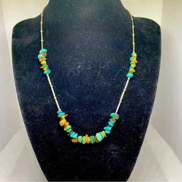 Vintage Turquoise & Tigers Eye Necklace - image 1