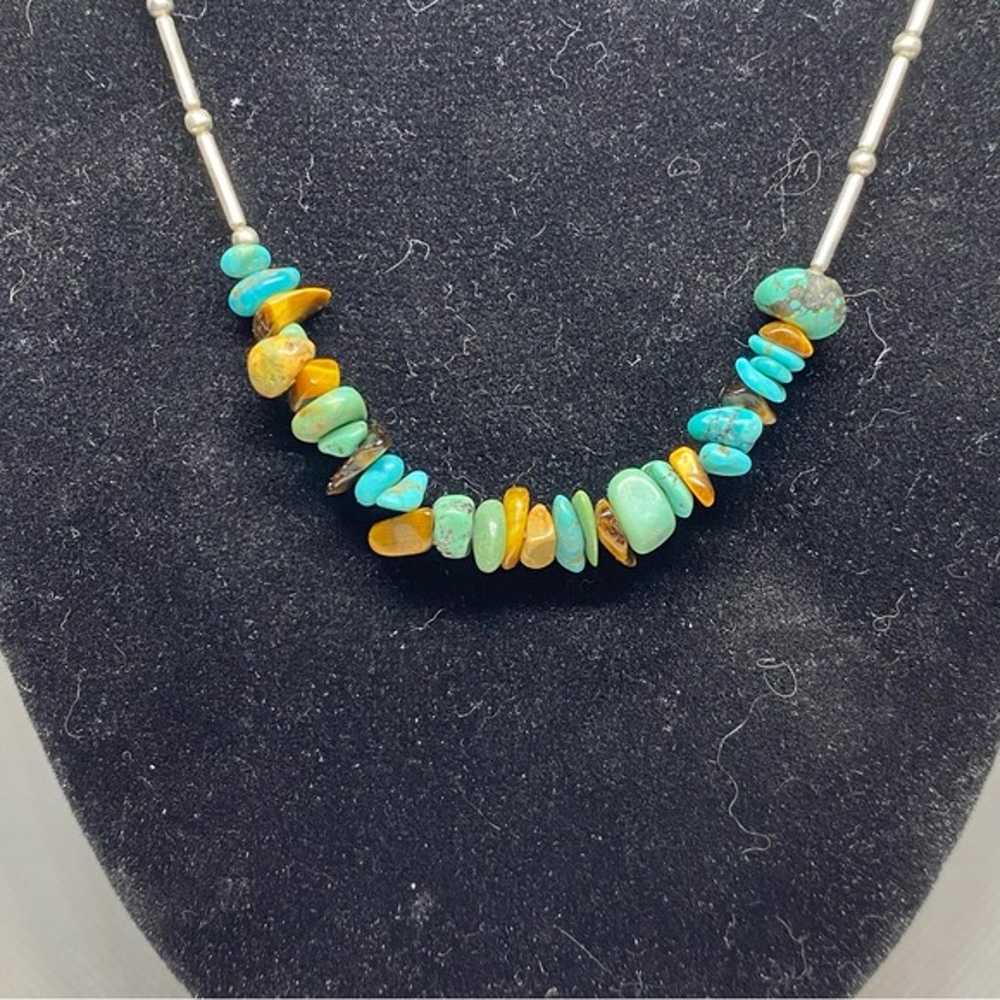 Vintage Turquoise & Tigers Eye Necklace - image 2