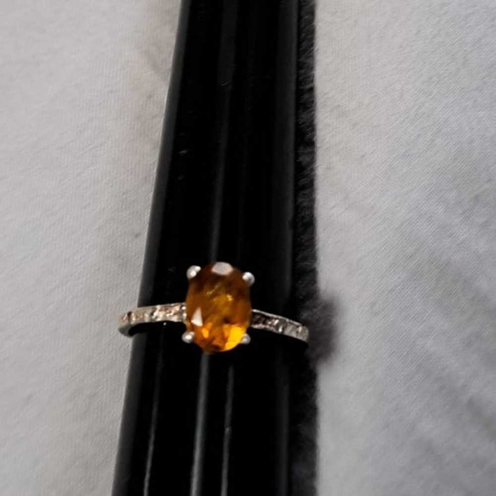 Citrine Engagement Wedding Ring Antique Vintage S… - image 2