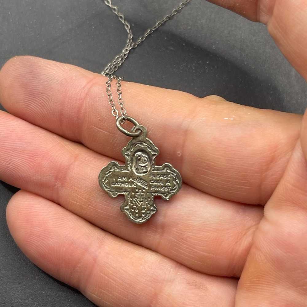 Vintage Creed Sterling Necklace & Cross 010424aAE - image 4