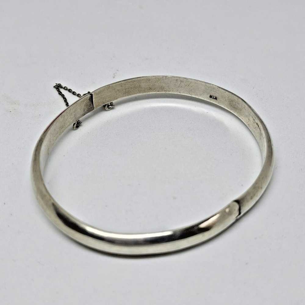 925 Sterling Silver - Vintage Oval Smooth Hinge B… - image 3