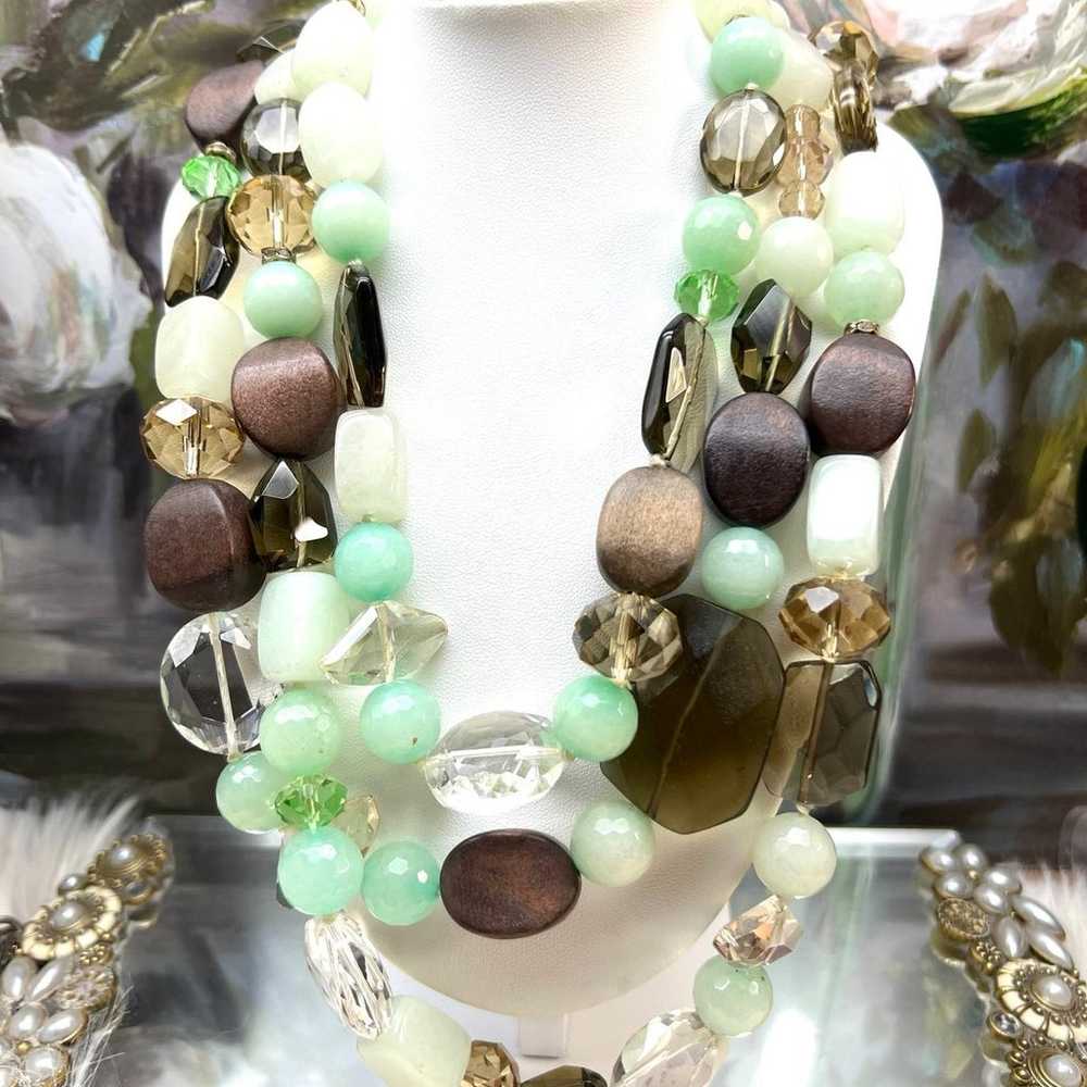 Vintage Stella & Dot Statement multi Strand Glass… - image 1