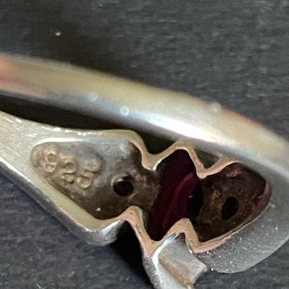 Vintage Sterling Silver Genuine Diamond & Ruby Ri… - image 10