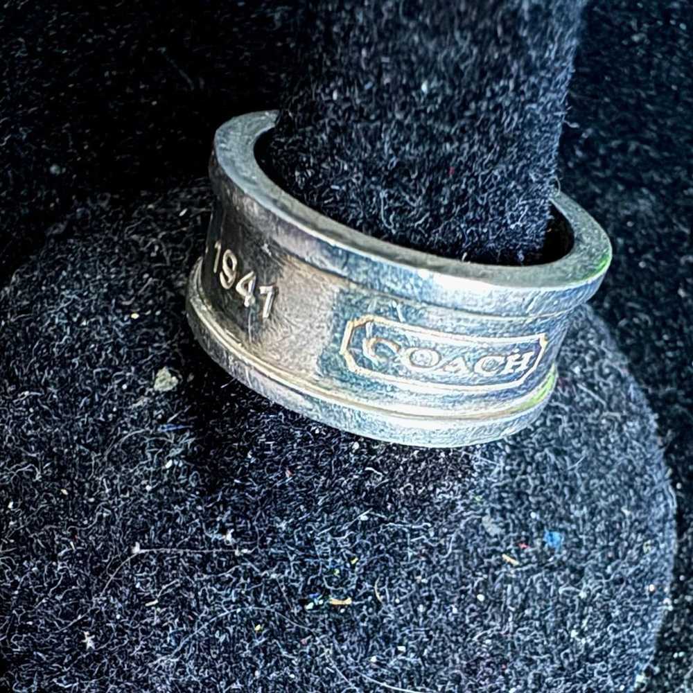 COACH 925 STERLING SILVER  BAND RING SIZE 6 , THI… - image 1