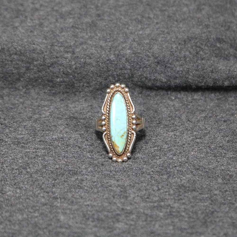 vintage handmade 925 sterling silver native turqu… - image 1