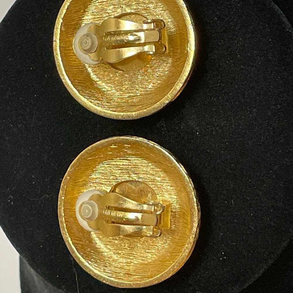 Vintage Givenchy Gold Tone Logo Earrings 1980’s - image 3