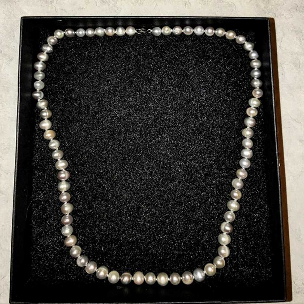 VINTAGE JAPANESE AKOYA SILVER PINK PEARL NECKLACE… - image 10