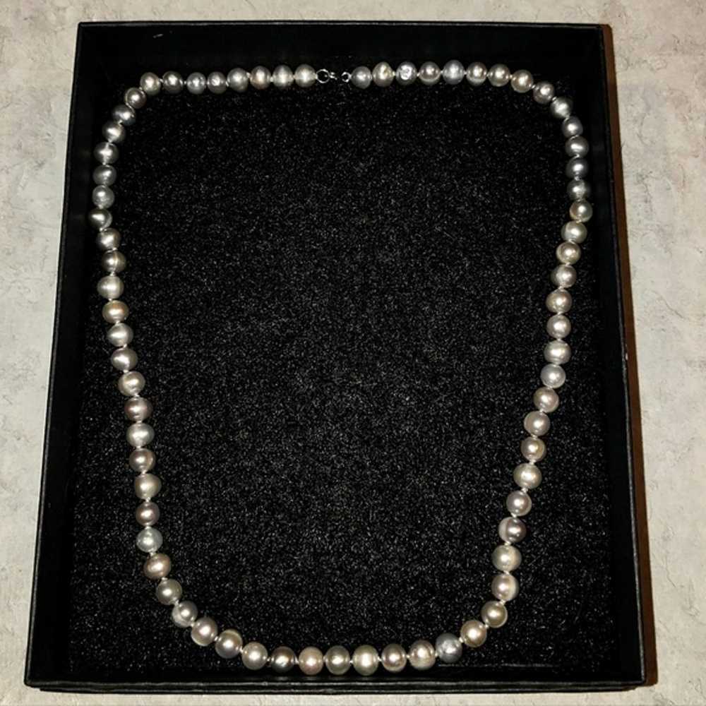 VINTAGE JAPANESE AKOYA SILVER PINK PEARL NECKLACE… - image 11