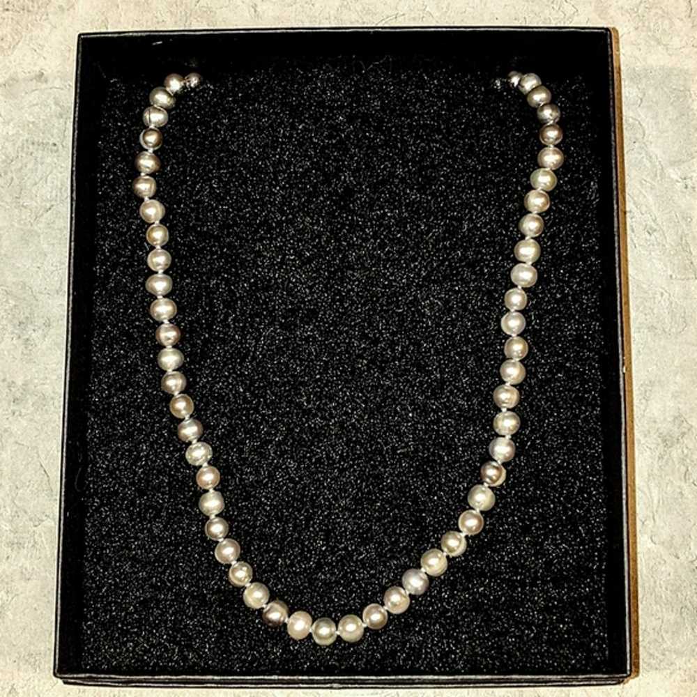 VINTAGE JAPANESE AKOYA SILVER PINK PEARL NECKLACE… - image 8