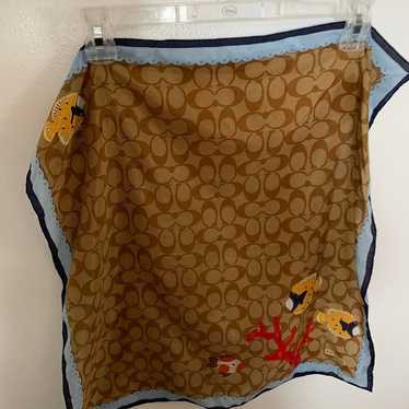 Vintage summer y2k beachy Coach silk Scarf - image 1