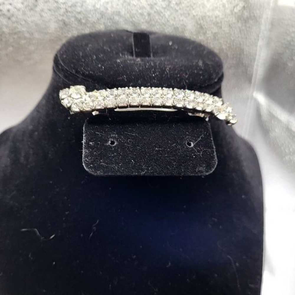 Vintage Sterling Silver Prong Set Rhinestone Hair… - image 2