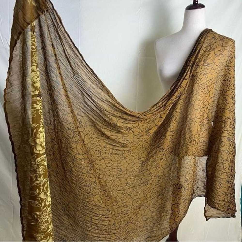 vintage sheer pashmina scarf wrap lot of 2 silky … - image 2