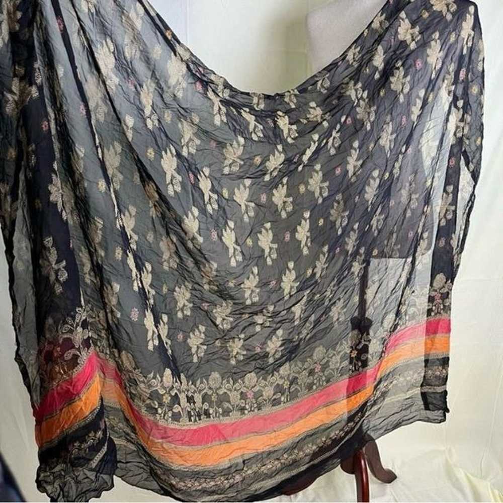 vintage sheer pashmina scarf wrap lot of 2 silky … - image 4