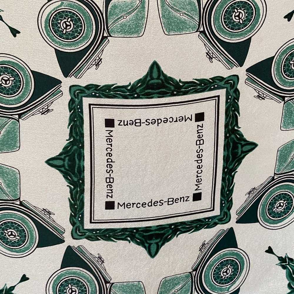 Mercedes-Benz Large Silk Scarf Green Classic Cars… - image 6