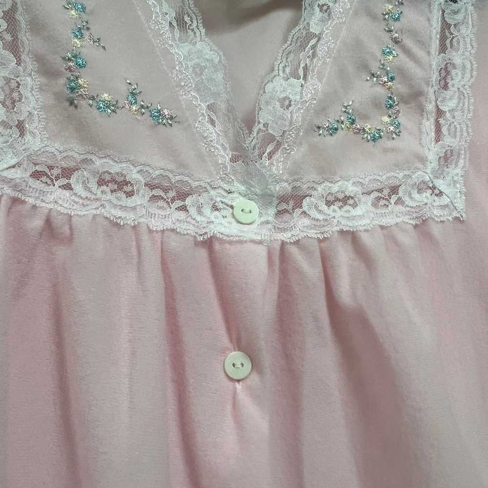 Nightgown Thin Fleece Super Soft Long Pink Size L… - image 3