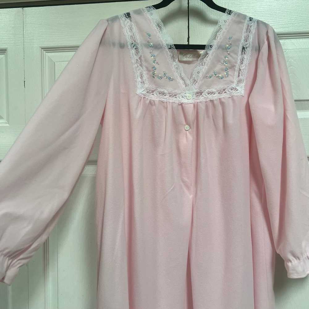 Nightgown Thin Fleece Super Soft Long Pink Size L… - image 8