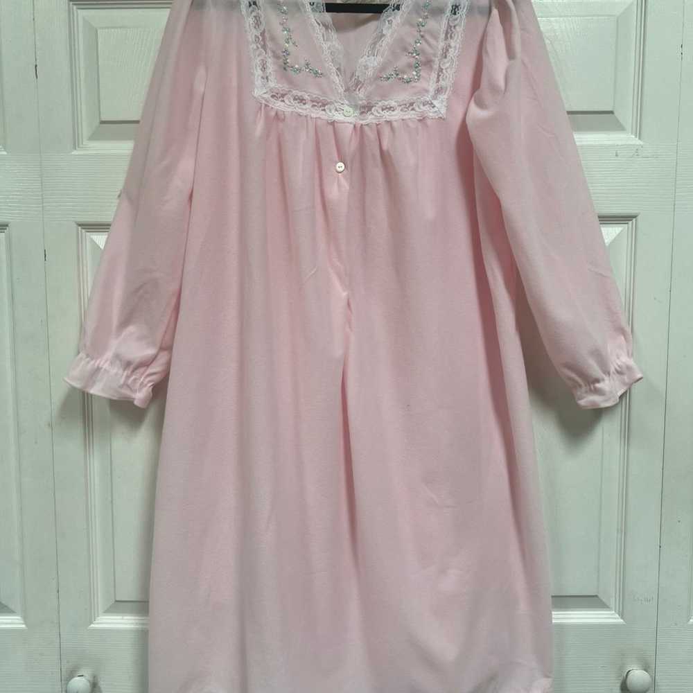 Nightgown Thin Fleece Super Soft Long Pink Size L… - image 9