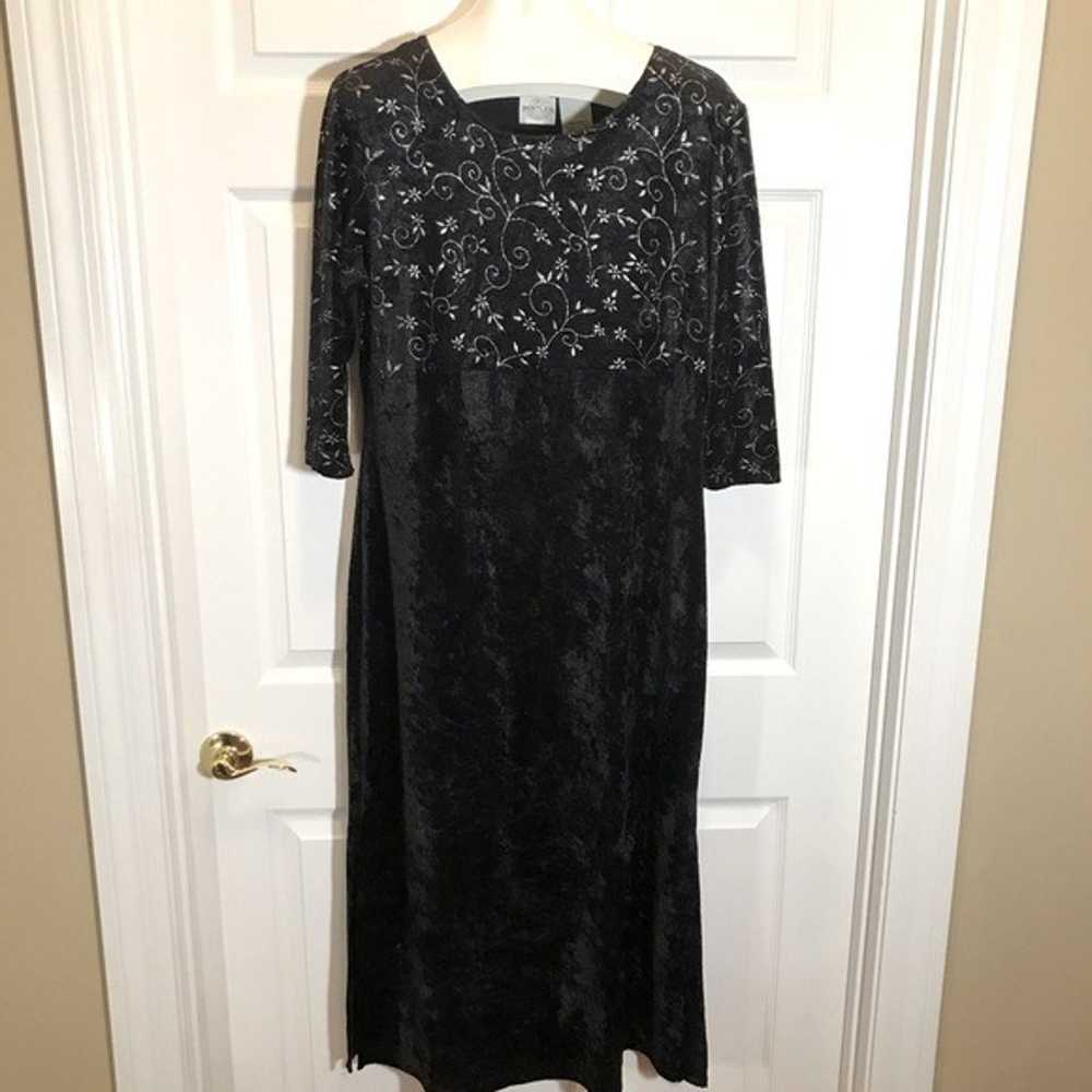 Vintage T R Bentley Glitter Detail Velvet Dress - image 1