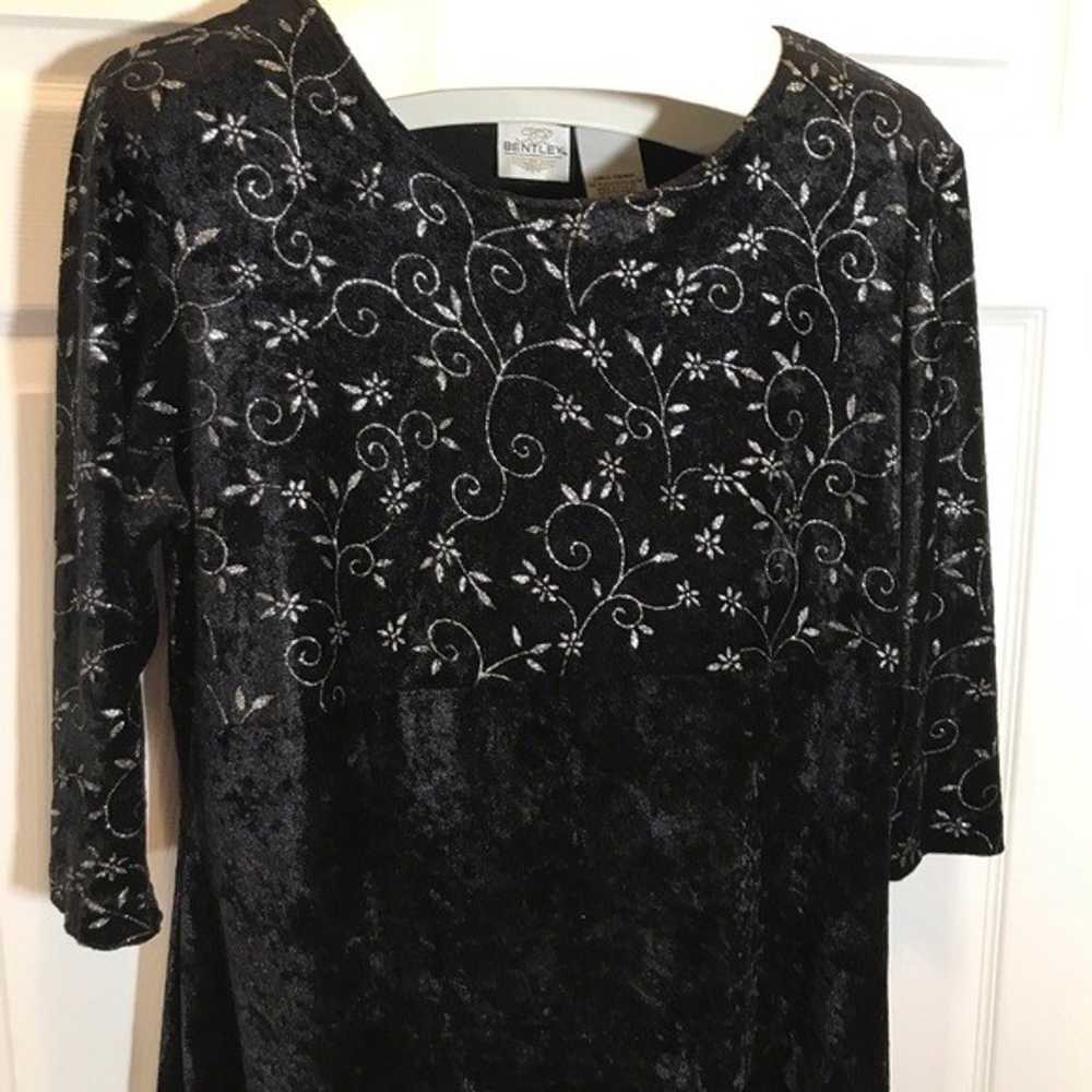 Vintage T R Bentley Glitter Detail Velvet Dress - image 2