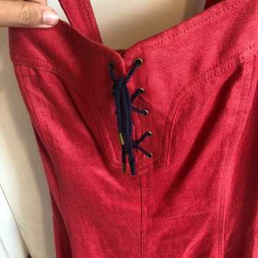 Red linen dress ralph lauren