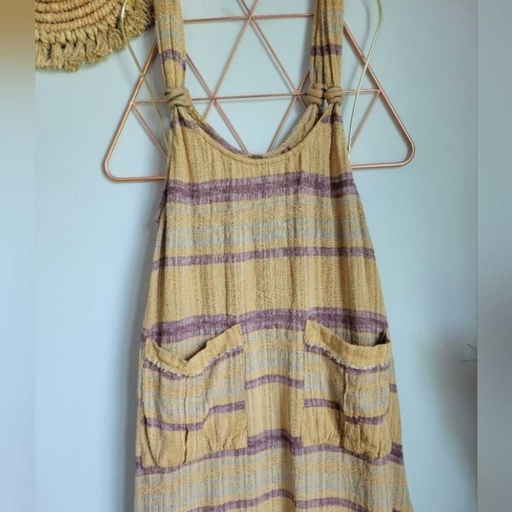 Free People, Harper Tan Striped Boho Gauze Asymme… - image 3