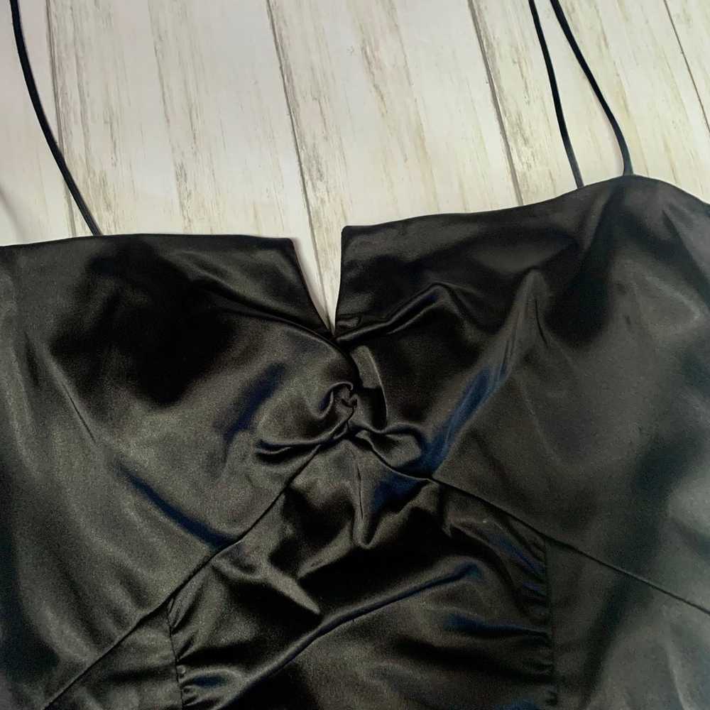 Vintage Nicole Miller Black Satin Bodycon Formal … - image 4