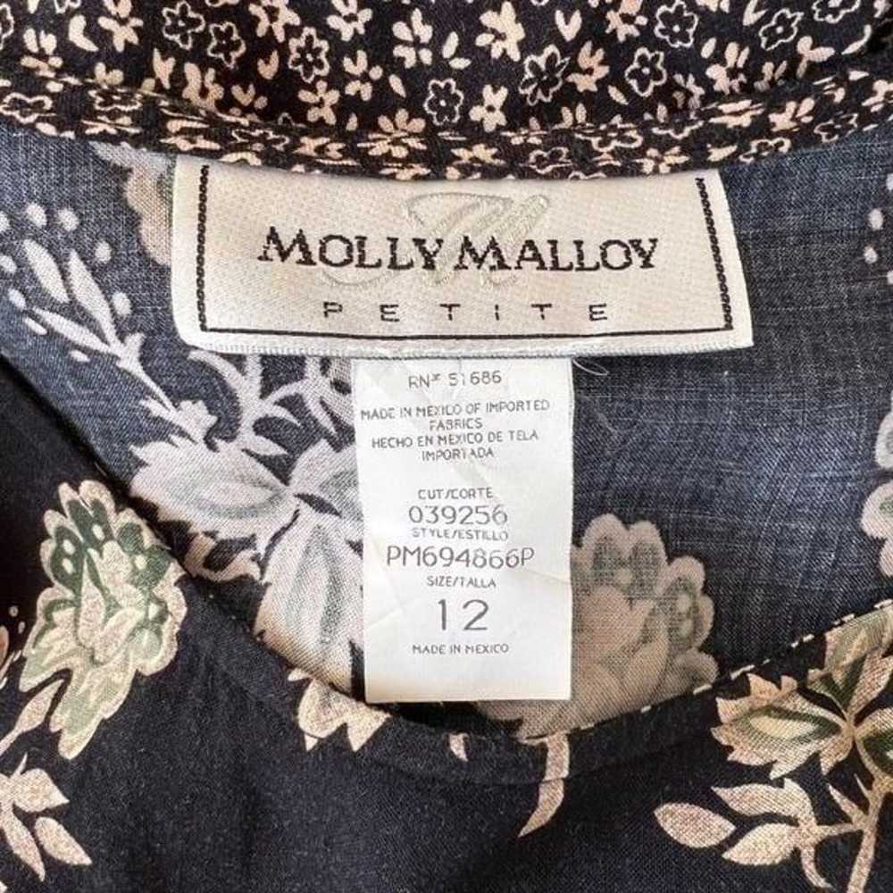 Molly Malloy Vintage Black Floral Patterned Short… - image 9