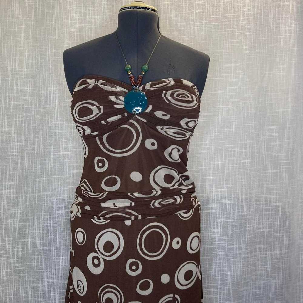 SANGRIA VINTAGE Y2K HALTER PADDED DRESS 14P - image 1