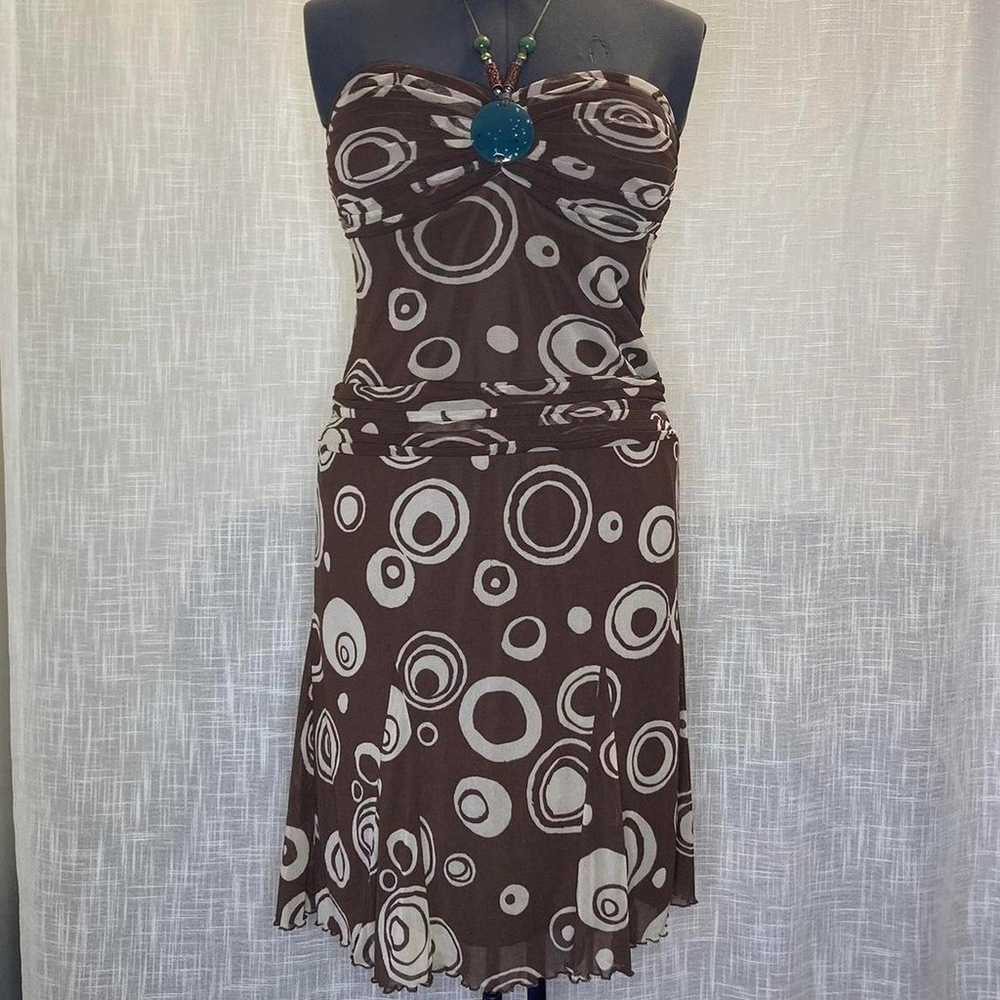 SANGRIA VINTAGE Y2K HALTER PADDED DRESS 14P - image 2