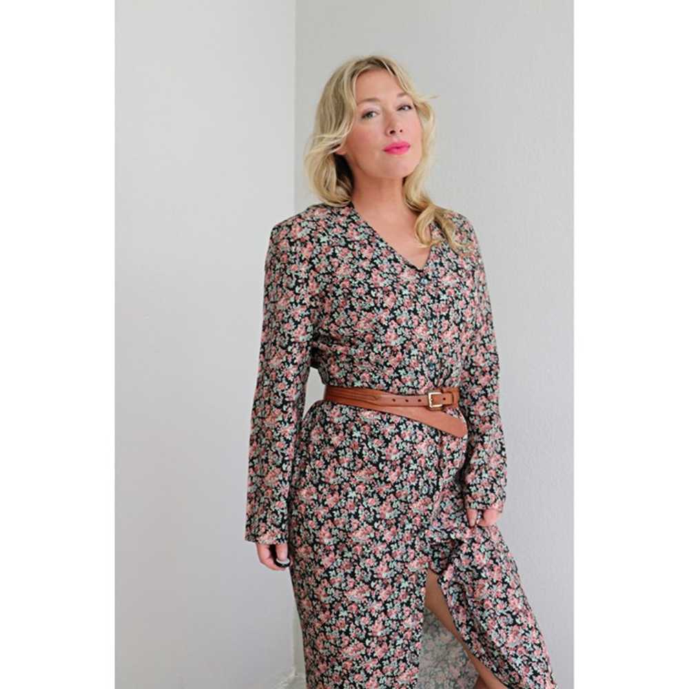 1990's Vintage Floral Button Front Dress // Women… - image 3