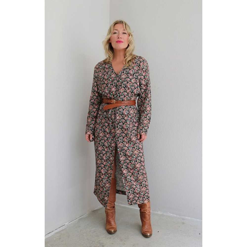 1990's Vintage Floral Button Front Dress // Women… - image 7