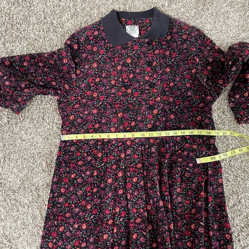 VTG Laura Ashley Corduroy Ditsy Floral Midi Dress… - image 12