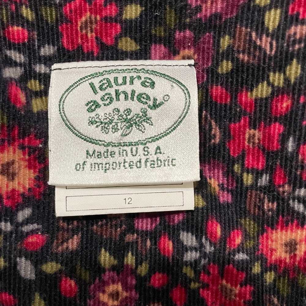 VTG Laura Ashley Corduroy Ditsy Floral Midi Dress… - image 9