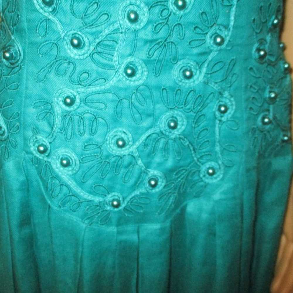 Lady Victorian vintage cap sleeve drop waist mid … - image 3