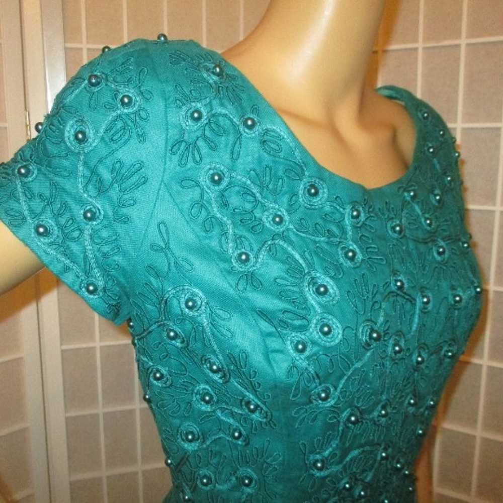 Lady Victorian vintage cap sleeve drop waist mid … - image 5