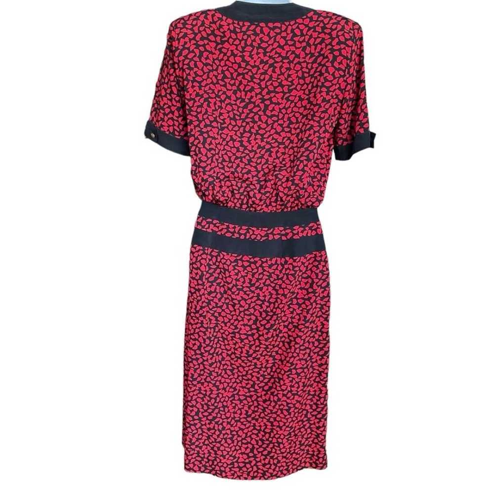 Albert Nipon Vintage Dress Black Red Cofetti Patt… - image 5